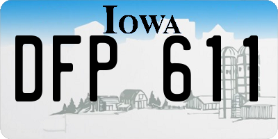 IA license plate DFP611