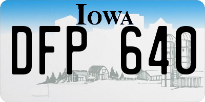 IA license plate DFP640