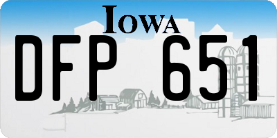 IA license plate DFP651