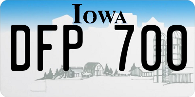 IA license plate DFP700