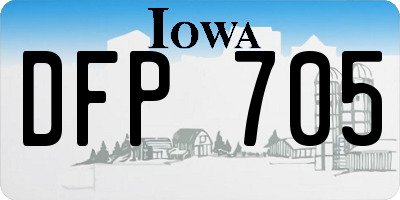 IA license plate DFP705