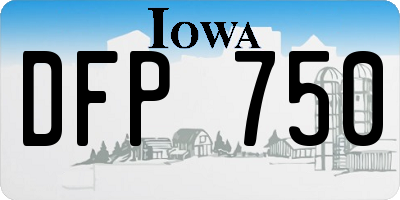 IA license plate DFP750