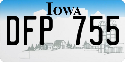 IA license plate DFP755