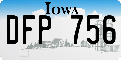 IA license plate DFP756