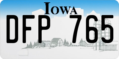 IA license plate DFP765