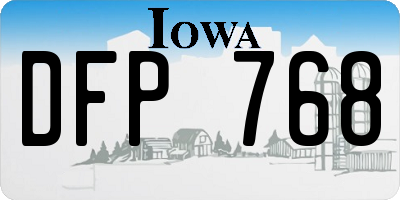 IA license plate DFP768