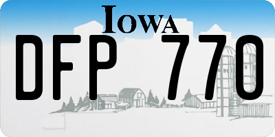 IA license plate DFP770