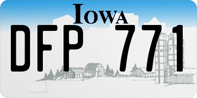 IA license plate DFP771