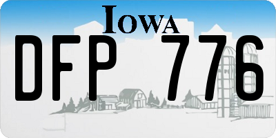 IA license plate DFP776