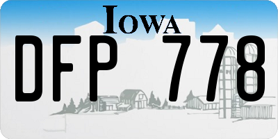 IA license plate DFP778