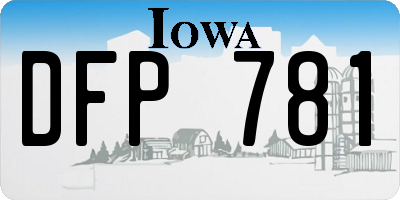 IA license plate DFP781