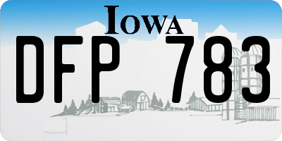 IA license plate DFP783