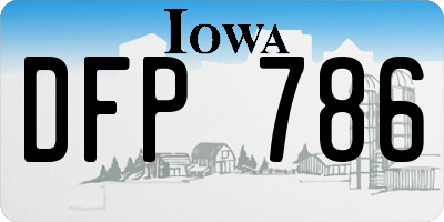 IA license plate DFP786