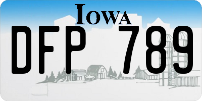 IA license plate DFP789
