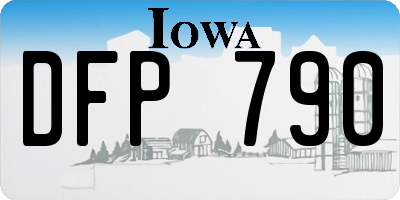 IA license plate DFP790