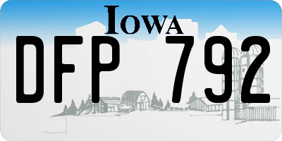 IA license plate DFP792