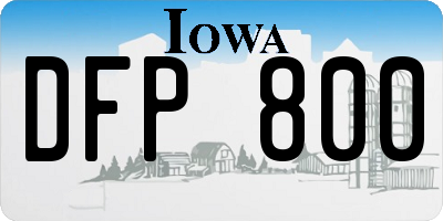 IA license plate DFP800