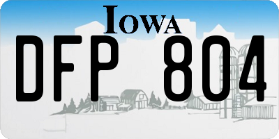 IA license plate DFP804