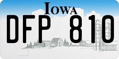 IA license plate DFP810