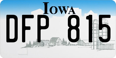 IA license plate DFP815