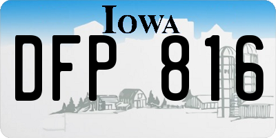IA license plate DFP816