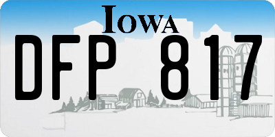 IA license plate DFP817