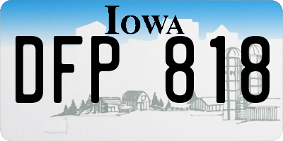 IA license plate DFP818