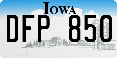 IA license plate DFP850