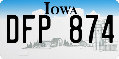 IA license plate DFP874