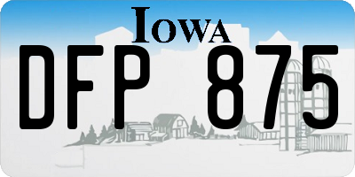 IA license plate DFP875