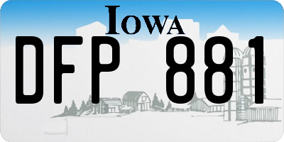 IA license plate DFP881