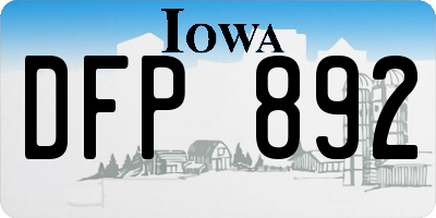 IA license plate DFP892