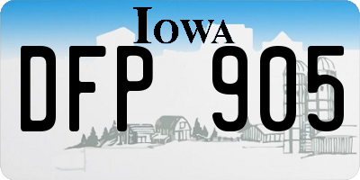 IA license plate DFP905