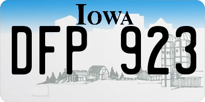 IA license plate DFP923