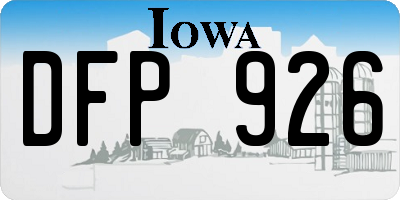 IA license plate DFP926