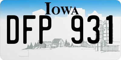 IA license plate DFP931