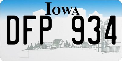 IA license plate DFP934
