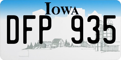 IA license plate DFP935
