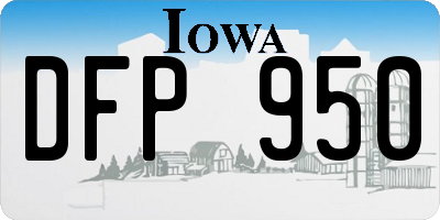 IA license plate DFP950
