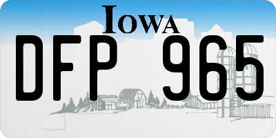 IA license plate DFP965