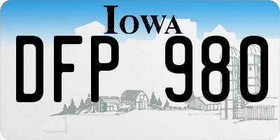 IA license plate DFP980
