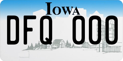 IA license plate DFQ000