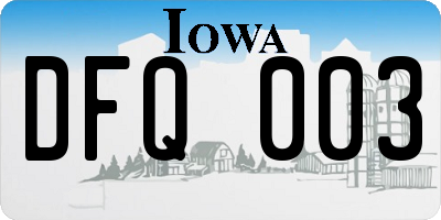 IA license plate DFQ003