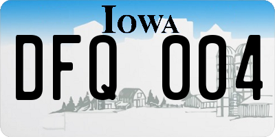 IA license plate DFQ004