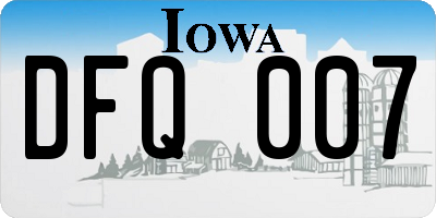 IA license plate DFQ007