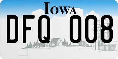 IA license plate DFQ008