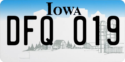 IA license plate DFQ019