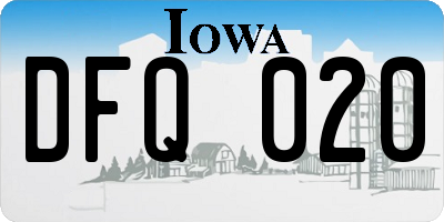 IA license plate DFQ020