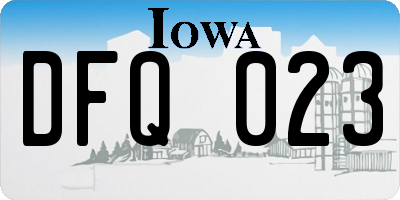 IA license plate DFQ023
