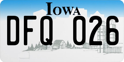 IA license plate DFQ026